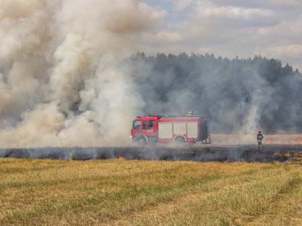 Pożar ścierniska w Lutowie (FOTO)
