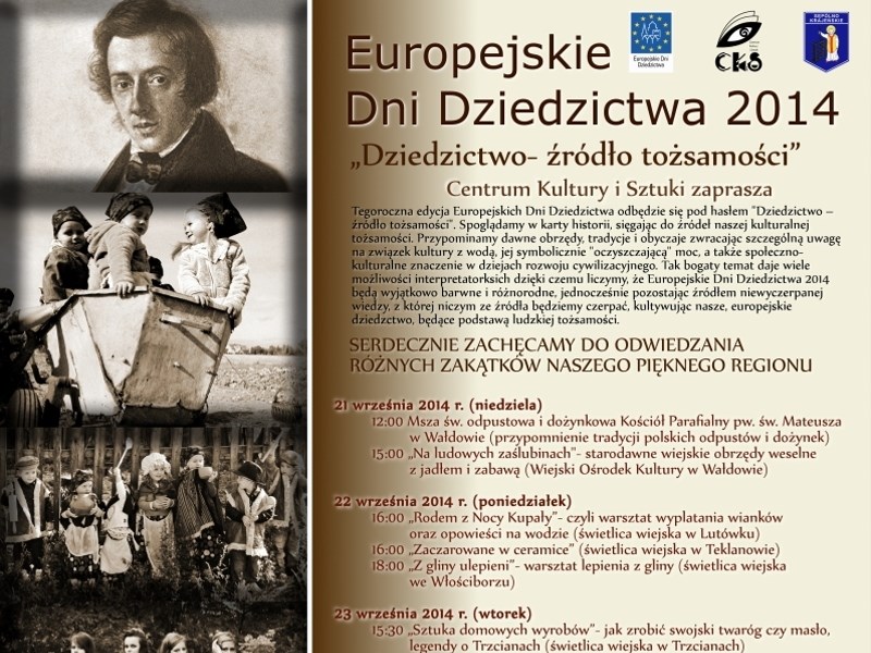 Europejskie Dni Dziedzictwa 2014 "Dziedzictwo - Źródło Tożsamości"