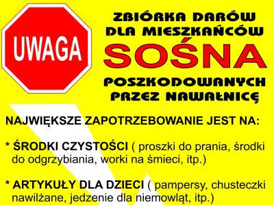 Zbiórka darów dla mieszkańców Sośna