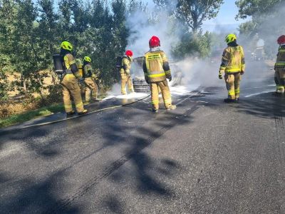 Pożar samochodu osobowego. Auto doszczętnie spłonęło [FOTO]