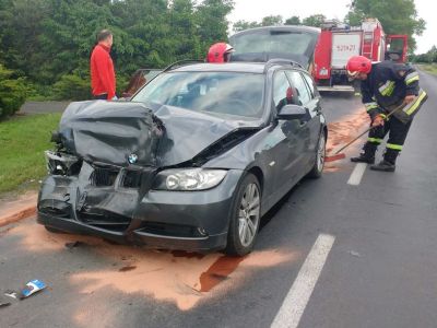 Zderzenie trzech samochodów w Grochowcu (FOTO)