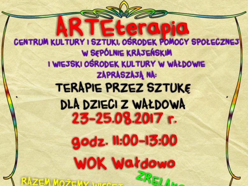 ARTEterapia czyli terapia przez sztukę dla dzieci z Wałdowa