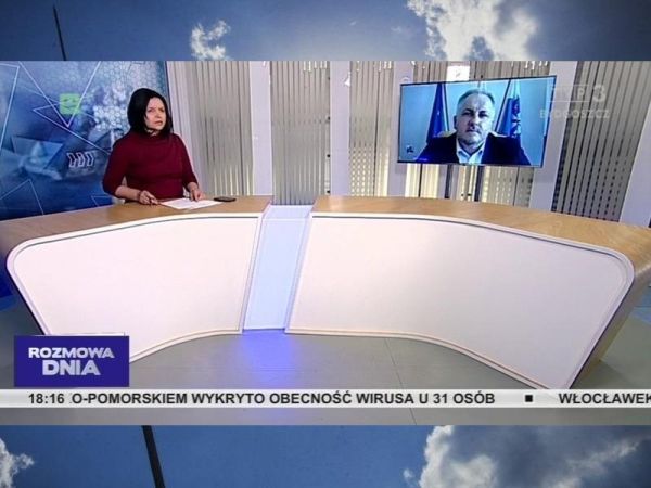 Starosta sępoleński Jarosław Tadych gościem "Rozmowy Dnia" na antenie TVP3 Bydgoszcz [WIDEO]