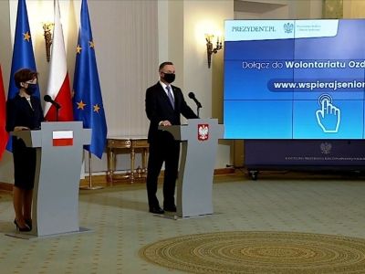 Akcja wspierania seniorów w ramach wolontariatu ozdrowieńców - konferencja prasowa Prezydenta RP Andrzeja Dudy [WIDEO]