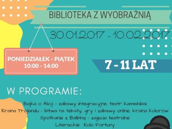 Zapraszamy na zimowe ferie z biblioteką!