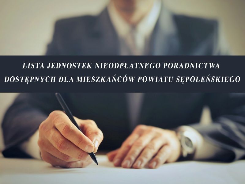 Lista jednostek nieodpłatnego poradnictwa dostępnych dla mieszkańców powiatu sępoleńskiego