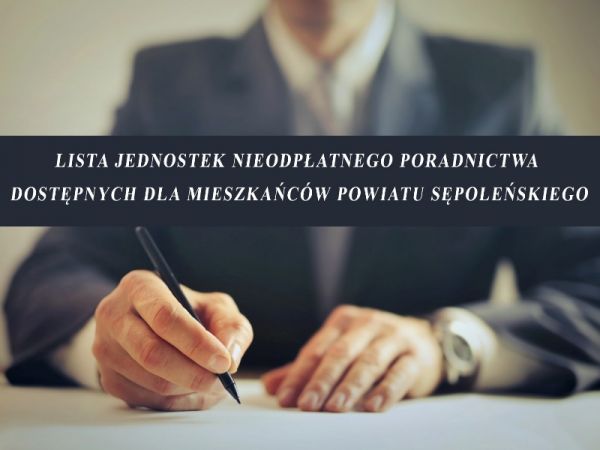 Lista jednostek nieodpłatnego poradnictwa dostępnych dla mieszkańców powiatu sępoleńskiego