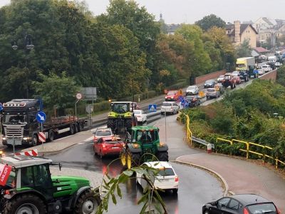 Protest rolników w Sępólnie Krajeńskim [FOTO/WIDEO]